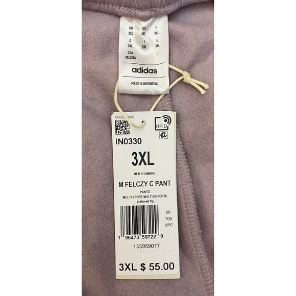 Adidas Men's 3XL Gray Fleece Cargo Jogger Pants Multi Sport Relaxed Fit - Picture 7 of 7